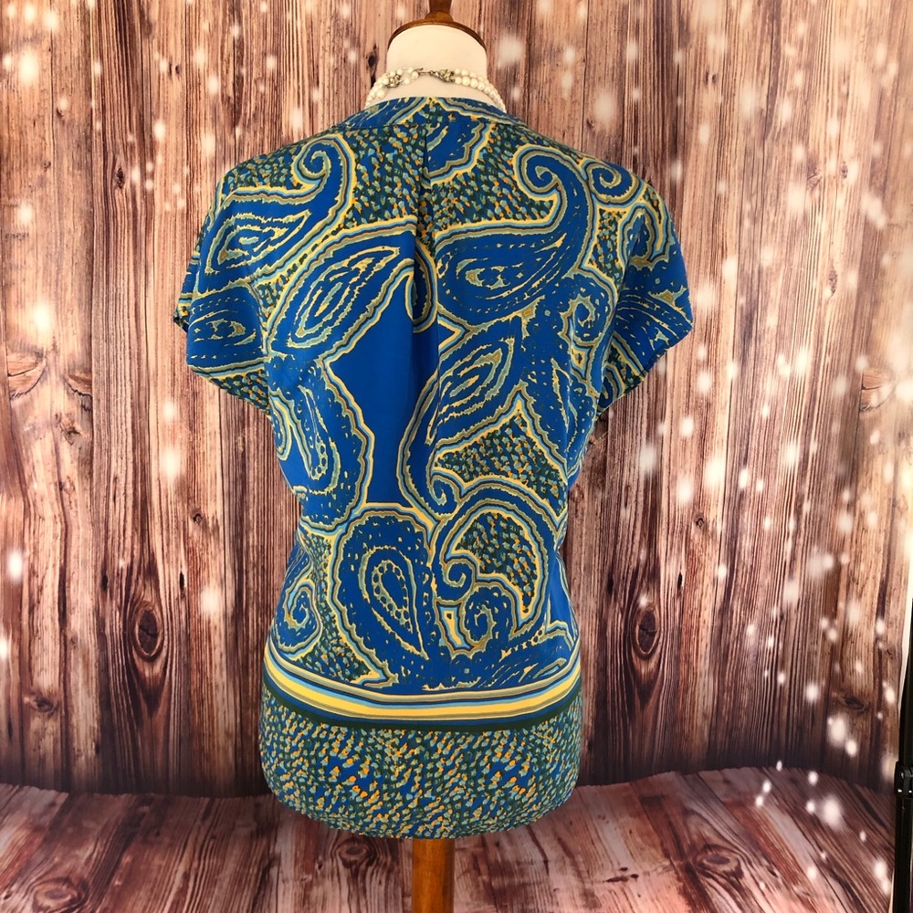 GLAM Blue Multicolor Paisley Top - Picture 5 of 8